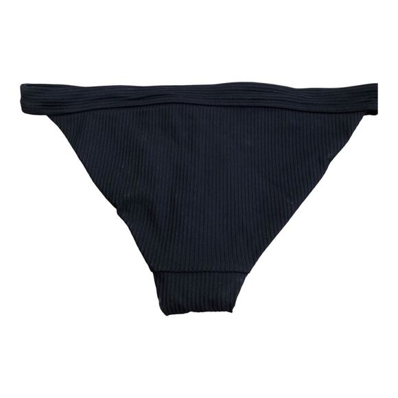 Andie NWT The Bold Banded Cheeky Rib Flattering Bikini Bottom Black Medium - Picture 9 of 16